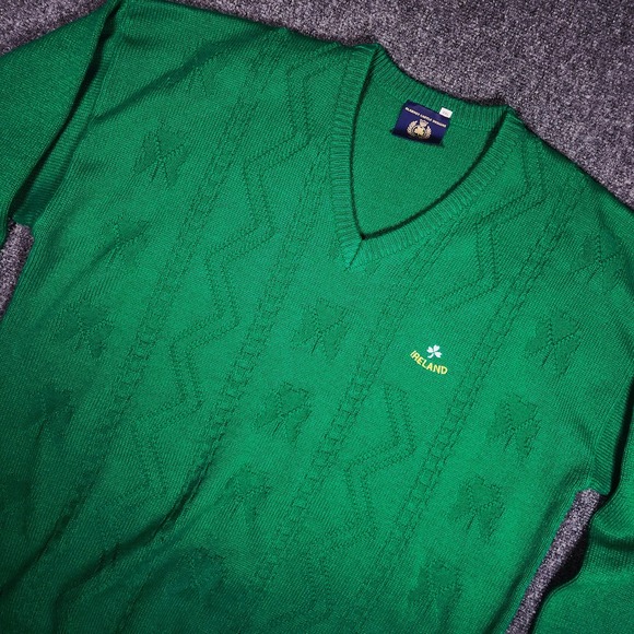 Blarney Castle Designs Other - Blarney Castle Sweater Mens XXL Green Excellent Vintage Ireland V-Neck Pullover